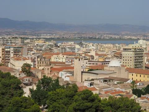 Aerial view of Cagliari Stock Photos