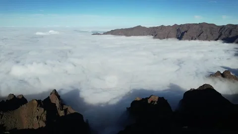 Aerial view of the Caldera de Taburiente in la Palma - Canary Islands Stock Footage 246359740