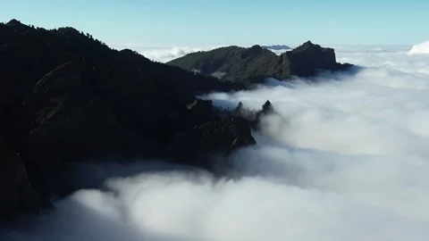 Aerial view of the Caldera de Taburiente in la Palma - Canary Islands Stock Footage 246359971