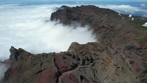 Aerial view of the Caldera de Taburiente in la Palma - Canary Islands Stock Footage 246360346