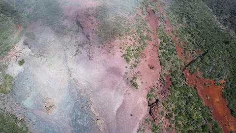 Aerial view of the Caldera de Taburiente in la Palma - Canary Islands Stock Footage 246360554
