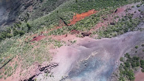 Aerial view of the Caldera de Taburiente in la Palma - Canary Islands Stock Footage 246360701
