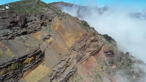 Aerial view of the Caldera de Taburiente in la Palma - Canary Islands Stock Footage 246362566