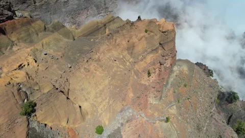 Aerial view of the Caldera de Taburiente in la Palma - Canary Islands Stock Footage 246362884