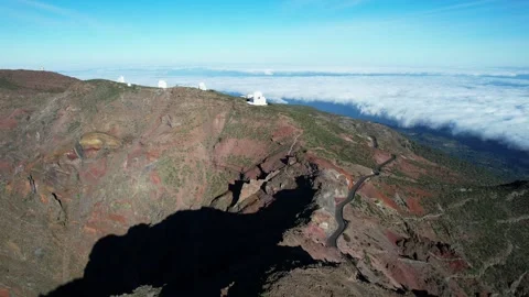 Aerial view of the Caldera de Taburiente in la Palma - Canary Islands Stock Footage 246363204