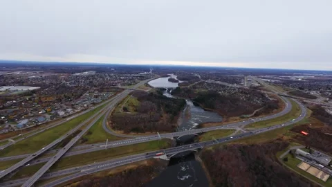 Aerial view of calm traffic Stock Footage 320748489