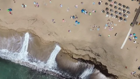Aerial view of Cambelas beach - Ericeira Stock Footage 334126653