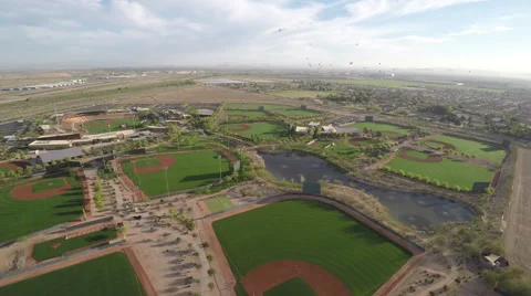 Aerial view of Camel Back ranch baseball fields Видео 61225388