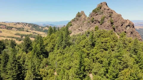 Aerial view of Camel Rock in Bell Springs, United States. Stock Footage 345672721