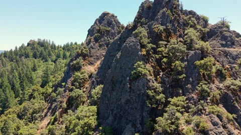 Aerial view of Camel Rock in Bell Springs, United States. Stock Footage 345673616