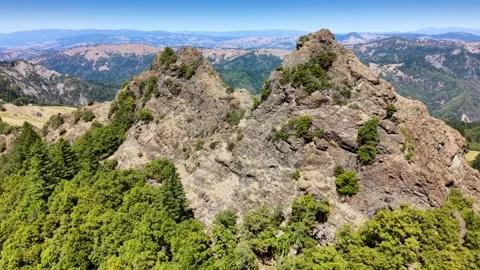 Aerial view of Camel Rock in Bell Springs, United States. Stock Footage 345673915