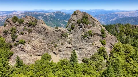 Aerial view of Camel Rock in Bell Springs, United States. Stock Footage 345673986