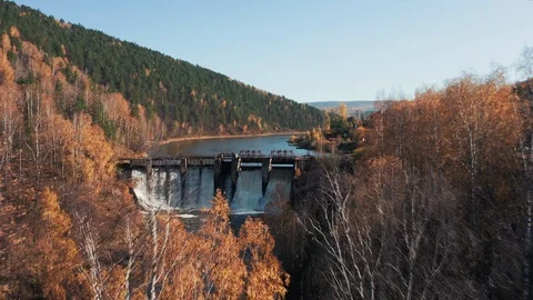 Aerial view; camera moving forward over the river rapids Stock Footage 117856711