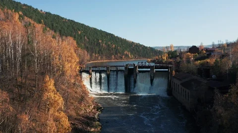 Aerial view; camera moving forward over the river rapids Stock Footage 117863899