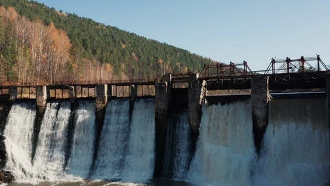 Aerial view; camera moving forward over the river rapids Stock Footage 117865330