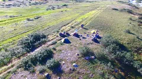 Aerial view of the camp 動画素材 68985485