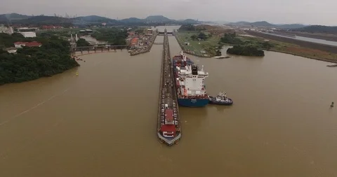 Aerial view canal de Panama , Costa Rica 4K Stock Footage 108569052