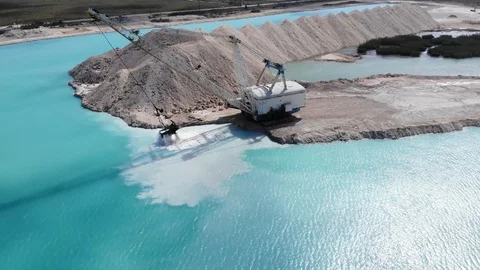 Aerial View of Canal Dredging in Freeport Bahamas Stock Footage 103492200