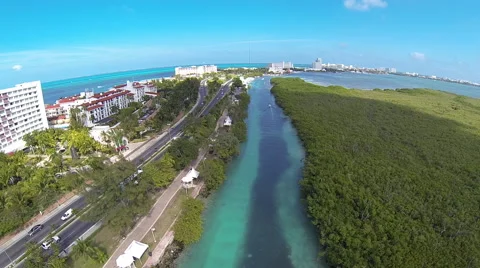 Aerial View of Cancun, Mexico Stock Footage 53312151