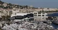 Aerial View of Cannes City Port Skyline with People Visit Film Festival Palace 4k or 4k+ Resolution