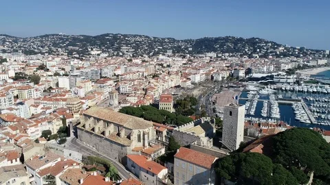 Aerial view of Cannes Video stock 104482755