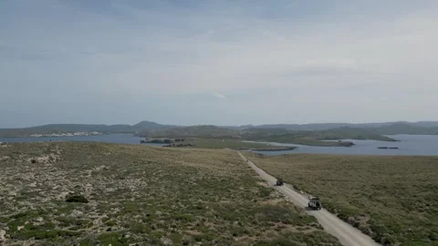 Aerial view of Cap de la Cavalleria in Minorca, Balearic Islands Stock Footage 303752591