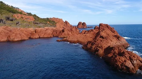 Aerial view of cap Esterel Stock Footage 88435213