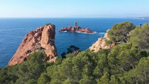 Aerial view of Cap Esterel Stock Footage 117419316