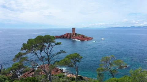 Aerial view of cap Esterel, Stock-Footage 136543043