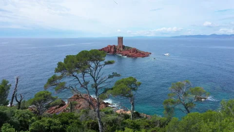 Aerial view of cap Esterel, Video stock 136543213