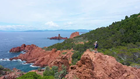 Aerial view of cap Esterel, Stock Footage 136543330