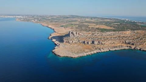 Aerial view of Cape Cavo Greco coastline and sea in Cyprus. Stockbeeldmateriaal 341542791