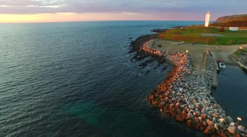 Aerial view Cape Jervis reefs and coastline Видео 57987060