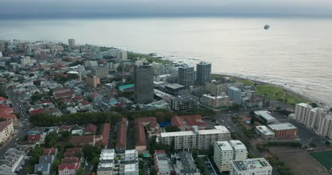Aerial view of Cape Town, Western Cape, South Africa, with Cape peninsula, Green Stock Footage 157166360