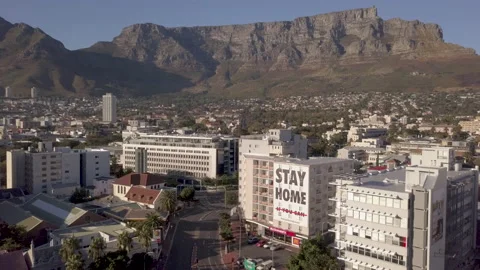 Aerial view of Cape Town,South Africa with empty streets, Coronavirus lockdown Stock Footage