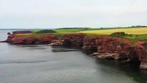 Aerial View of Cape Tryon Lighthouse, Prince Edward Island, Canada -11 Vídeos de archivo 221456468