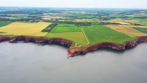 Aerial View of Cape Tryon Lighthouse, Prince Edward Island, Canada -16 Vídeos de archivo 221456477