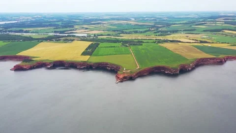 Aerial View of Cape Tryon Lighthouse, Prince Edward Island, Canada -19 Vídeos de archivo 221456487