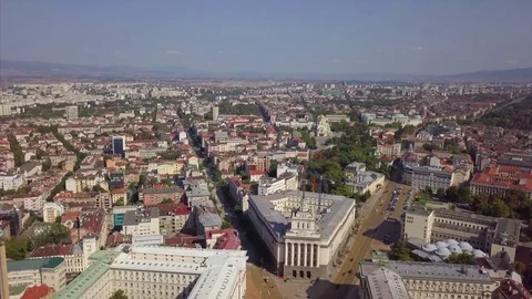Aerial view of capital of Bulgaria Sofia Stock Footage 81006214