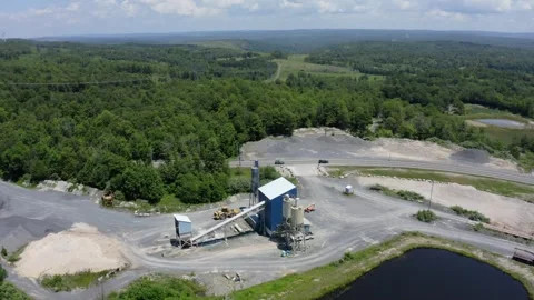 Aerial View Capturing Sand Mining Operations in Thomas West Virginia Stock Footage 313348254