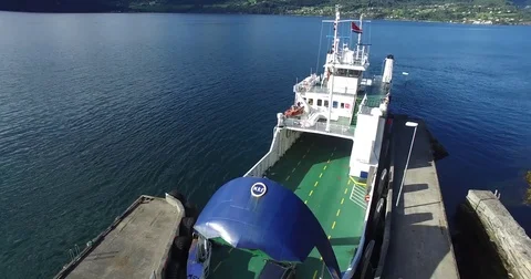 Aerial View of Car On Cargo Ship Stock Footage 82270342