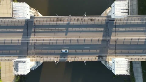 Aerial view of a car drawbridge Stock Footage 199981138