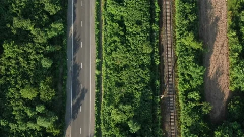 Aerial view of car driving on beautiful countryside road 库存影片 237635809