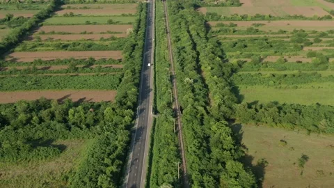Aerial view of car driving on beautiful countryside road 스톡 동영상 237635985