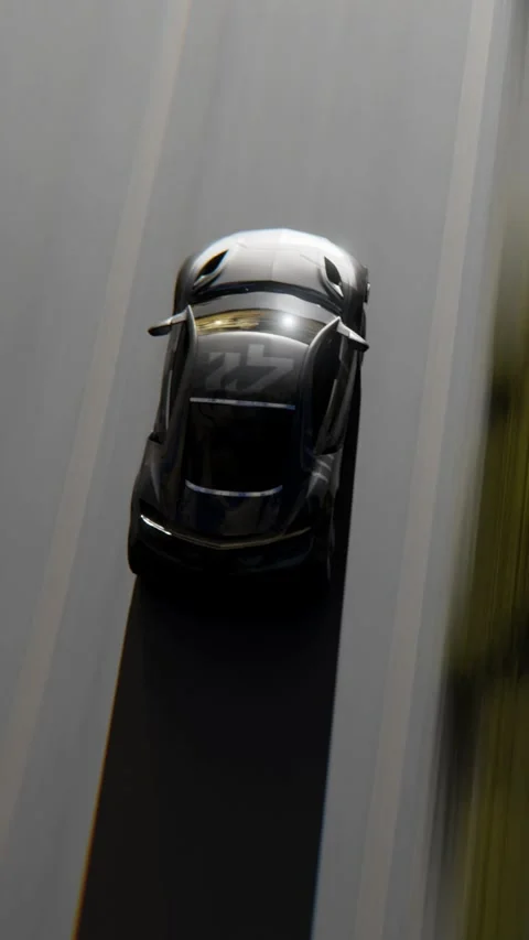 Aerial view of  Car driving on a country road Video stock 259868853