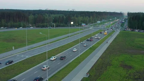 Aerial view of a car interchange Stock Footage 170755741