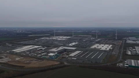 Aerial View of Car Manufacturing Facility Leipzig Germany Stock-Footage 325834324