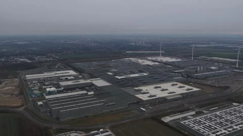 Aerial View of Car Manufacturing Facility Leipzig Germany Stock-Footage 325834337