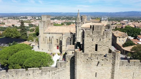 Aerial view of Carcassonne Stock Footage 117704161