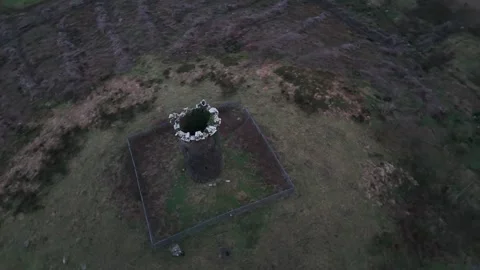 Aerial View of Carden's Folly at Devil's Bit, County Tipperary, Ireland Video stock 332437189